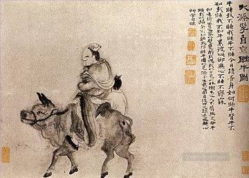 Shitao regresa a casa después de una noche de borrachera 1707 chino tradicional Pinturas al óleo
